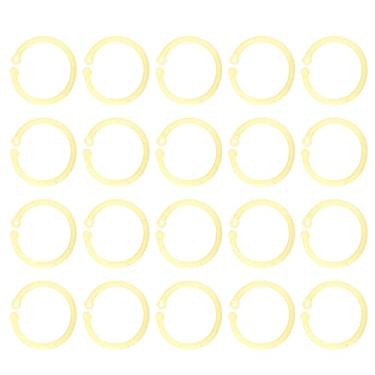 Imagem de Anéis de pasta de plástico folha solta único anel organizador durável flexível para organização de arquivo de escritório escolar 30mm diâmetro 20 peças pacote (Amarela)