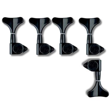 Imagem de Kit 5 Tarraxa Baixo Blindada Preto Mhb02Bk 4 + 1 Tipo Ibanez