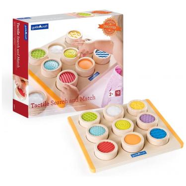 Imagem de Jogo sensorial Colorful Tactile Search and Match Guidecraft em madeira multicolorida para memória tátil e classificação