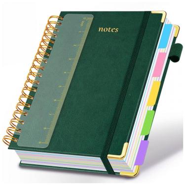 Imagem de Caderno universitário espiral capa dura GDGDSY B5 8x10, 5 matérias, 300 páginas pautada...