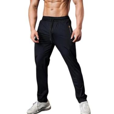 Imagem de Calça Esporte Masculina Elite Dry Cordão Academia 4301, EG1, Preto