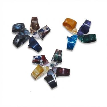Imagem de Kit 12 Dedeiras Polegar Violão Viola Spring DD10 Cores Sortidas Plásti