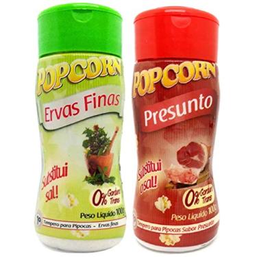 Imagem de Temperos P/ Pipoca Popcorn Cx 12 Frascos. 6 Ervas Finas - 6 Presunto