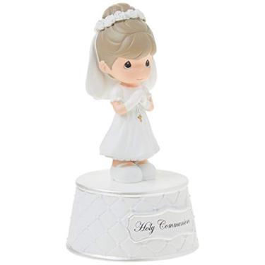 Imagem de Momentos preciosos, caixa de música da Sagrada Comunhão, reproduz: a oração do Senhor, resina, para meninas, 153502