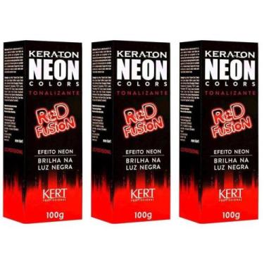 Imagem de Kit C/03 Keraton Neon Colors Red Fusion Tonalizante