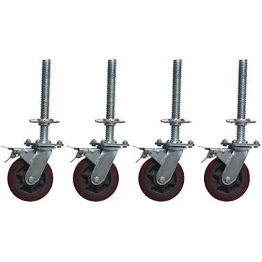 Imagem de (Pacote Com 4) Roda De Andaime Roda De Andaime Móvel Ponderada De 6 Polegadas Pode Suportar Freio De Roda Universal De 500 Kg Roda De Levantamento De Parafuso De Correia Resistente Ao Desgaste,YUY