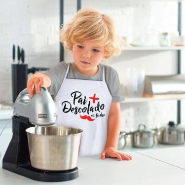 Imagem de Avental De Cozinha Infantil Pai Descolado Preto Branco