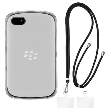 Imagem de Shantime Capa BlackBerry 9720 + Cordões universais para celular, pescoço/alça macia de silicone TPU capa amortecedora para BlackBerry 9720 (2,8 polegadas)