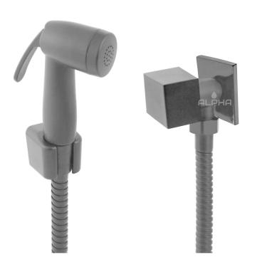 Imagem de Ducha Higiênica Quadrada Chuveirinho Intima Banheiro Preta