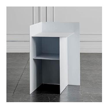Imagem de Mesa lateral mesa lateral moderna sala de estar sofá lateral pequena mesa de canto quarto ferro forjado mesa de cabeceira escritório criativo mini mesa de centro mesa de centro para sala de estar (cor: 1)