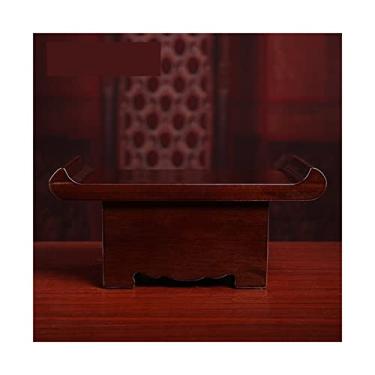 Imagem de Altar budista chinês pequena base para oferecer mesas a Buda, uso familiar, madeira maciça simples, deus guanyin econômico da riqueza e mesas de oferta altar de mesa de meditação (cor: 1)