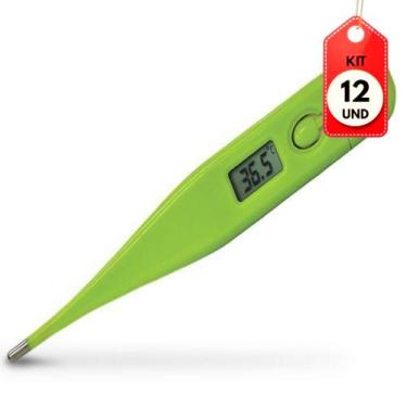 Imagem de Kit C/12 Incoterm Termo Med Termômetro Digital Verde Limão