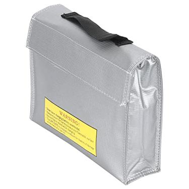 Imagem de Bolsa Protetora de Bateria Lipo, Fibra Retardadora de Chamas Resistente Ao Calor Prateada Bolsa Segura Li-Po para Armazenamento de Bateria Li-Po para Armazenamento de Baterias de