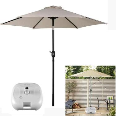 Imagem de Ombrelone Com Base Plástica para Piscina 2,5m de Manivela Articulado Ipanema Bege - AMZ