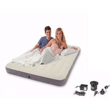 Imagem de Colchão Casal Queen Intex FIBER TECH #64709 + Bomba de Inflar Elétrica 110v #66631