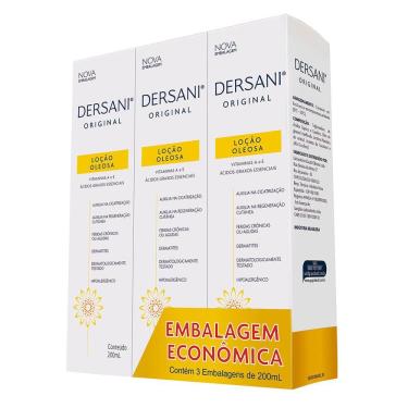 Imagem de Dersani Loção Oleosa com 3 Unidades de 200ml cada Embalagem Econômica