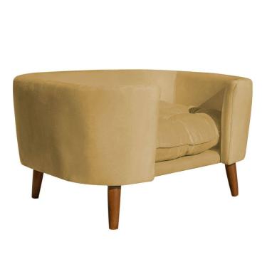 Imagem de Caminha de Pet Veludo Mostarda - Vallisa Decor