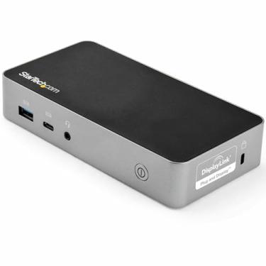 Imagem de StarTech. Com USB-C Dock - Estação de ancoragem para laptop HDMI 1080p com monitor duplo - entrega de energia de 65W - 1x USB-C, 3x USB-A, Ethernet - Display de vídeo duplo USB 3.1 Gen 1 USB-C - Mac e Windows (DK30CHHPD)