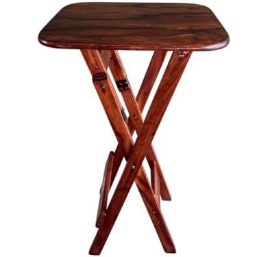 Imagem de Mesa Bistrô Bar 45x54cm Dobrável em Madeira Maciça - Imbuia