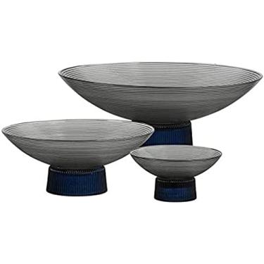 Imagem de Tigelas de frutas de cozinha conjunto de 3 pedestal redondo decorativo tigela de frutas peça central de vidro tigela decorativa tigela de exibição de frutas Prato de frutas, | Centro de mesa