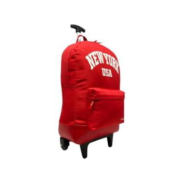 Imagem de Mochila Rodinha Unissex Nova York Moderna Vermelho Adulto Juvenil