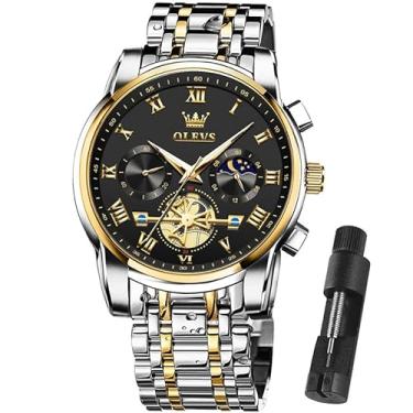 Imagem de Relógio da Amazon, relógios masculinos, cronógrafo, relógio de quartzo luminoso, relógio masculino com calendário de data, relógio masculino de ouro rosa com rosto grande, marrom/preto, aço inoxidável