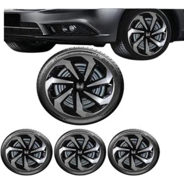 Imagem de Jogo 4 Calotas Esportivas Spider Preto/Prata aro 14 HOND Fit City Civic