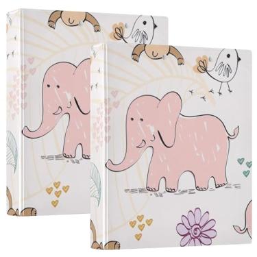 Imagem de Fichários de caderno de 3 anéis, fichários de caderno de 2,5 cm e meia com bolsos internos, pacote com 1/2 fichários escolares, capa dura, bebês, animais