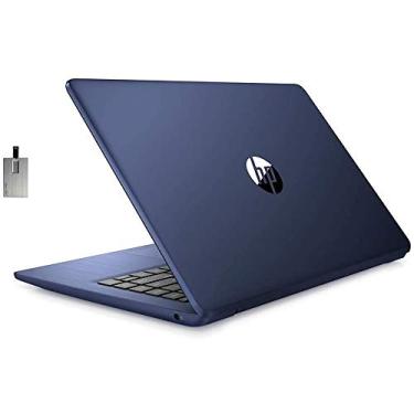 Imagem de HP Laptop 2021 Stream HD SVA de 14 polegadas, processador Intel Celeron N4000, 4 GB de RAM, memória flash eMMC de 64 GB, webcam, escritório de 1 ano, Intel UHD Graphics 600, Win 10S, azul royal,