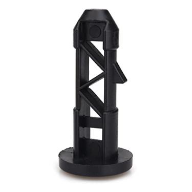 Imagem de 4 peças de pinos de dobradiça de tampa de cesto de rodas 65 x 18 mm de plástico preto adequado para lixeiras de 240 L ao ar livre