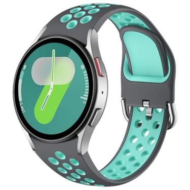Imagem de DaQin Pulseira esportiva sem lacunas compatível com Samsung Galaxy Watch 7/6/5/4 de 40 mm e 44m/Galaxy Watch FE/Watch 6 4 Classic de 43 mm, 47 mm, 42 mm e 46 mm/Watch 5 Pro de 45 mm, pulseiras de
