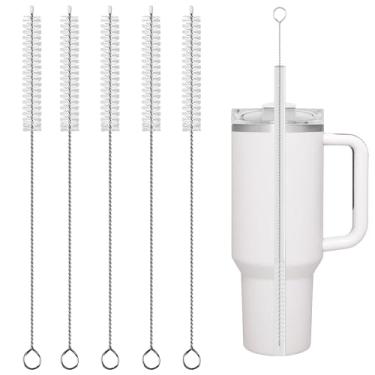 Imagem de KEUYE Escova de Limpeza de Palha para Stanley, 5 Peças, Branco, Aço Inoxidável, Compatível com Canudos Stanley de 40/30/20 oz e 1,2 L