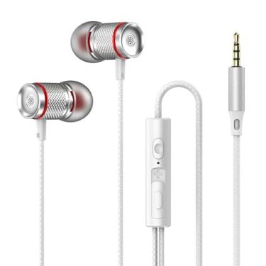 Imagem de Zrengp Fones de ouvido com fio, chamadas ultra claras e sem ruído, fones de ouvido com fio de 3,5 mm/tipo C, graves potentes com microfone, compatíveis com iPhone/iPad/Android/laptop/PC (branco, 3,5