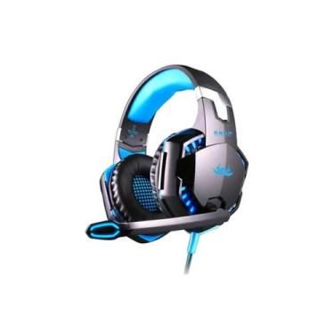 Imagem de Headset fone gamer com microfone e led p3 - kp-455a azul