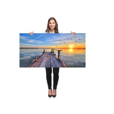 Imagem de Quadro Decorativo Grande Sala 100x50 Pier Mar Oceano Paisagem Quadro p