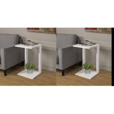 Imagem de Kit 2 Mesinhas de Canto Apoio de Enfeites Decorações Moderna - Colomi