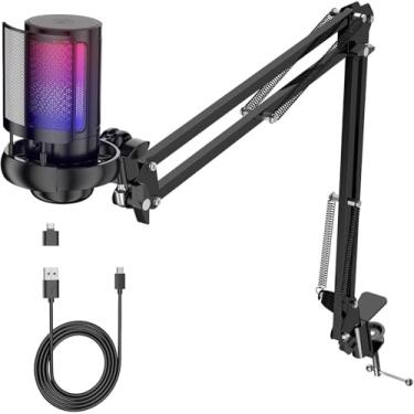 Imagem de Microfone Gamer, Braço Articulado Microfone, Microfone Condensador, Microfone de Mesa, Suporte Microfone, Microfone PC, Suporte para Microfone, Microfone USB, Braço Microfone
