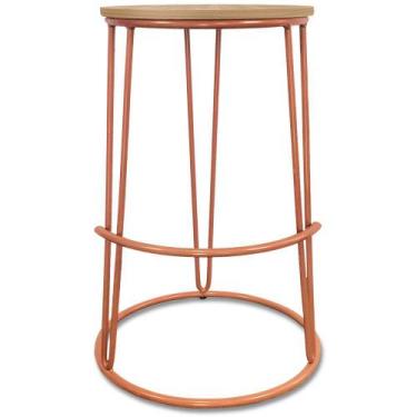 Imagem de Banco Banqueta Média Industrial Dinamarca Em Aço Balcão Bar Cozinha Co