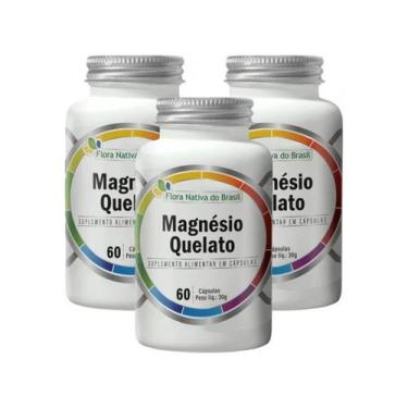 Imagem de 3x Magnésio Quelato 60 Cápsulas - Flora Nativa, sem