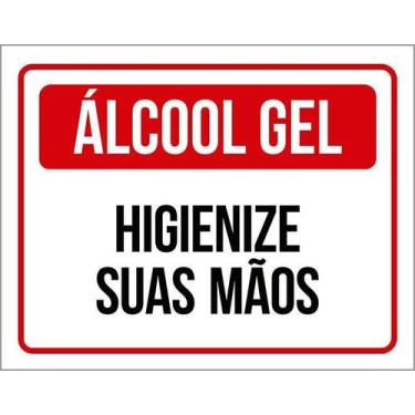 Imagem de Placa De Sinalização - Álcool Gel Higienize Suas Mãos 27X35 - Sinalizo
