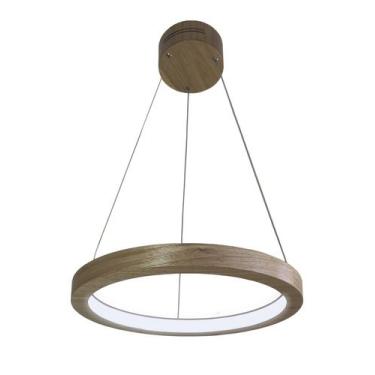 Imagem de Pendente de Madeira Sirius LED 6000K Acrílico 50 cm Freijó - Madeluz
