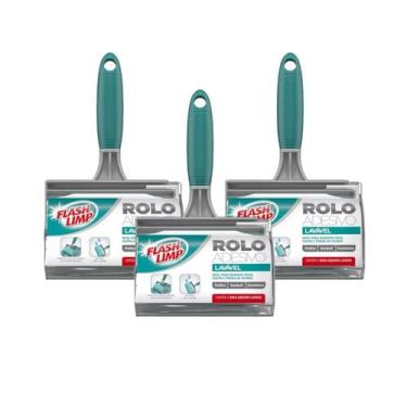 Imagem de Kit 3 Rolo Adesivo Lavavel Flashlimp Tira Pelo Fiapos Poeira