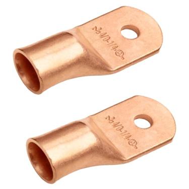 Imagem de SELTERM 2 peças 4/0 AWG 1/10.2 cm, terminais de anel, terminais de cabo de bateria, conectores de terminal de anel de calibre 0000, conectores de terminal de bateria com ilhós de cobre pesado UL