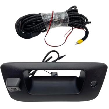 Imagem de Cheriezing Alça de porta traseira preta fosca com câmera de visão traseira compatível com Chevy Silverado e GMC Sierra 2007-2013 Substituir # 22755304