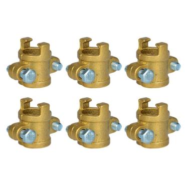 Imagem de Kit 6 Abraçadeira Latão Bipartida Mangueira Alta Pressão 3/4
