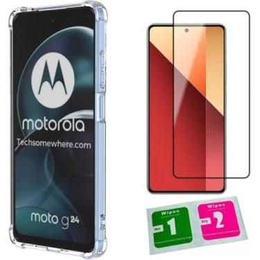 Imagem de Kit Case Capa Capinha Para Motorola Moto G24 Transparente Silicone Ant