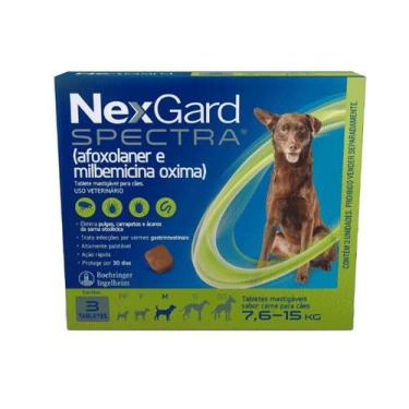 Imagem de NexGard Spectra Antipulgas Cães 7,6kg a 15kg 3 Comprimidos - BOEHRINGE