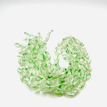 Imagem de Fio de Pedras Oval Transparente Listra Verde 19x14mm - Macall