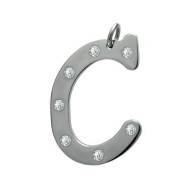 Imagem de Pingente Aço Letra C com Zircônia - Convex