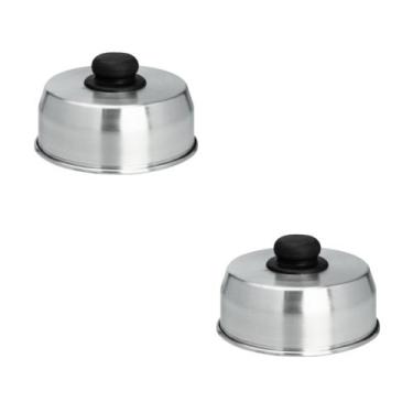 Imagem de 2 Abafadores De Hambúrguer Tampa Para Chapa Lanche/ Lanchonete - LUDIN